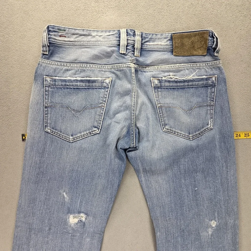 Diesel Jeans Mens 34x34 Blue Kajo Relaxed Straight Button Fly Made Italy 0071J